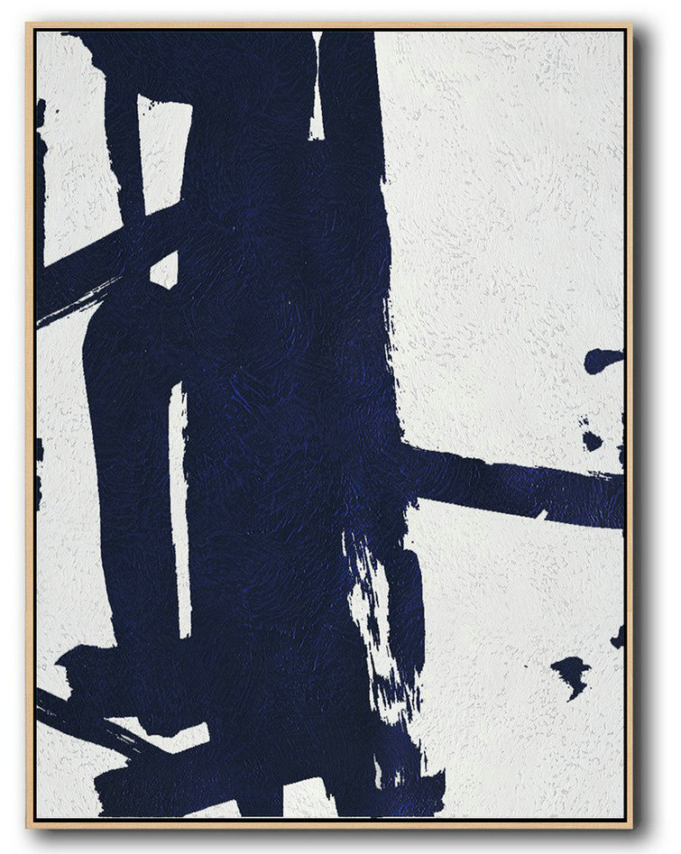 Hand Made Abstract Art,Buy Hand Painted Navy Blue Abstract Painting Online,Art Work